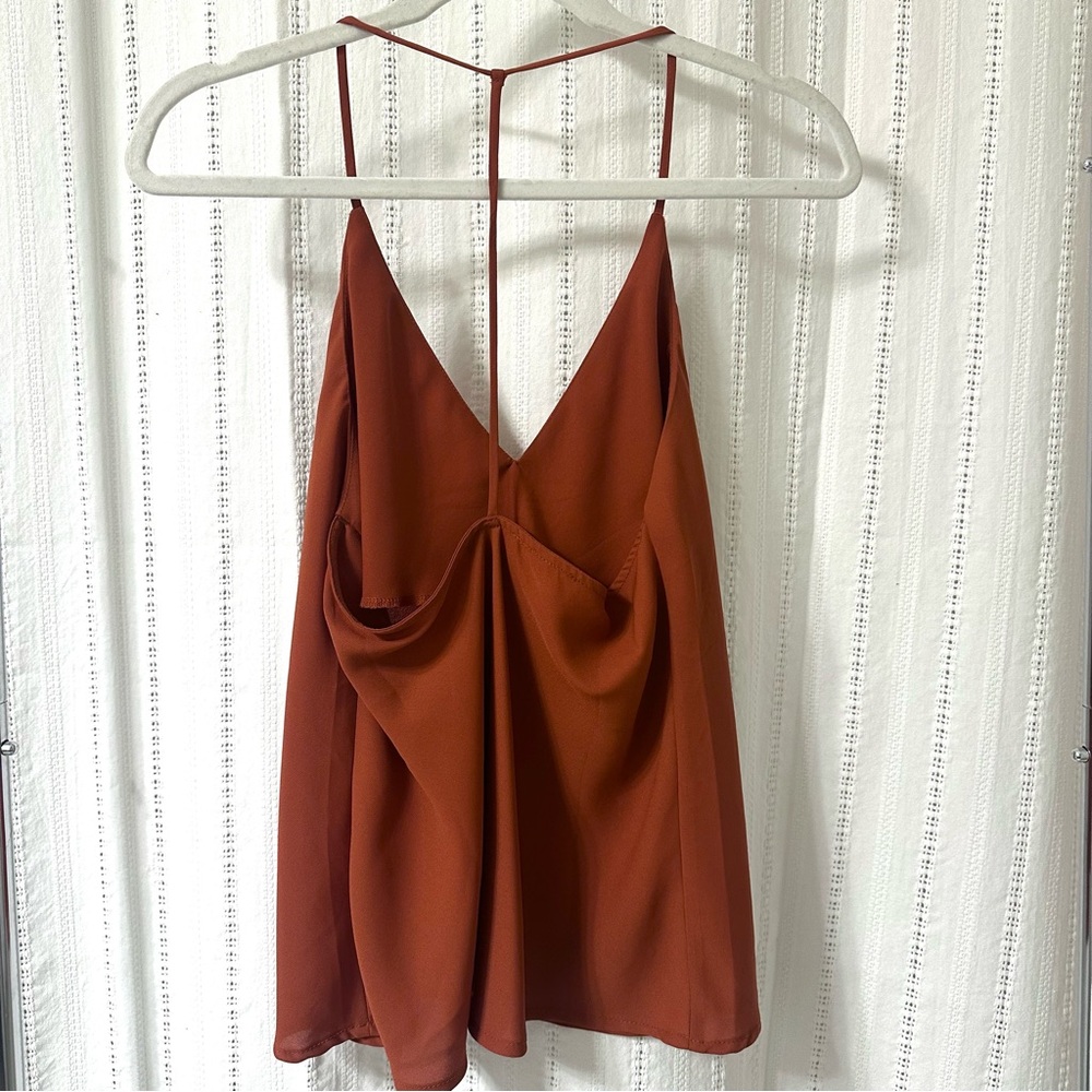 Timing Rust V-Neck Camisole - Picture 3 of 5
